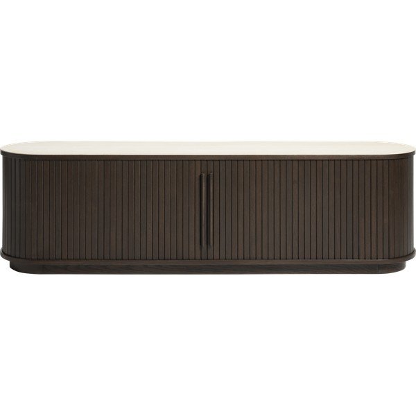 Tumeda naturaalse keraamilise pealispinnaga telekaalus 180x50x40 cm Enna - Unique Furniture-image-4