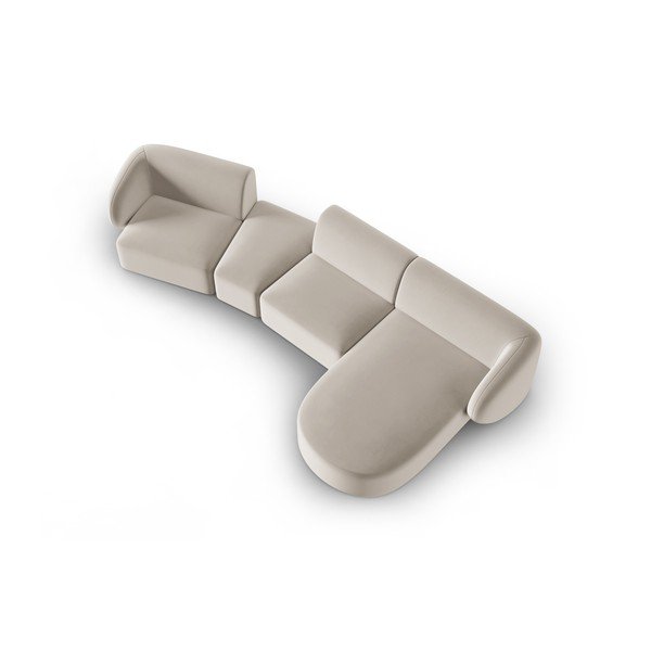 Beež sametist nurgadiivan (parem nurk) Paolo - Milo Casa-image-1