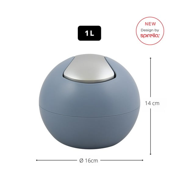 Helesinine prügikast 1 l Bowl Matt - Spirella-image-2