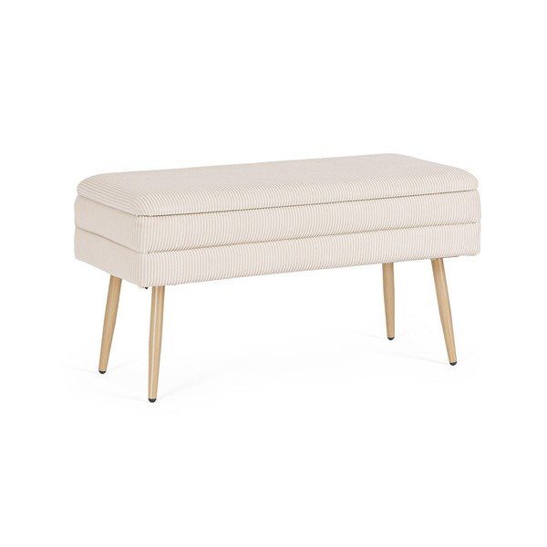 Valge polsterdatud pink Olga - Bizzotto-image-2