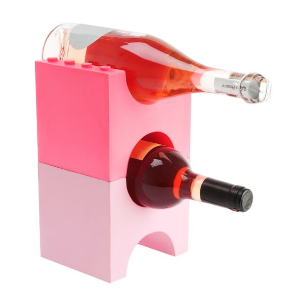 Růžový stojan na lahve PT Brick