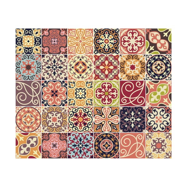 30 dekoratiivse seinakleebise komplekt, 15 x 15 cm La Valette - Ambiance-image-2