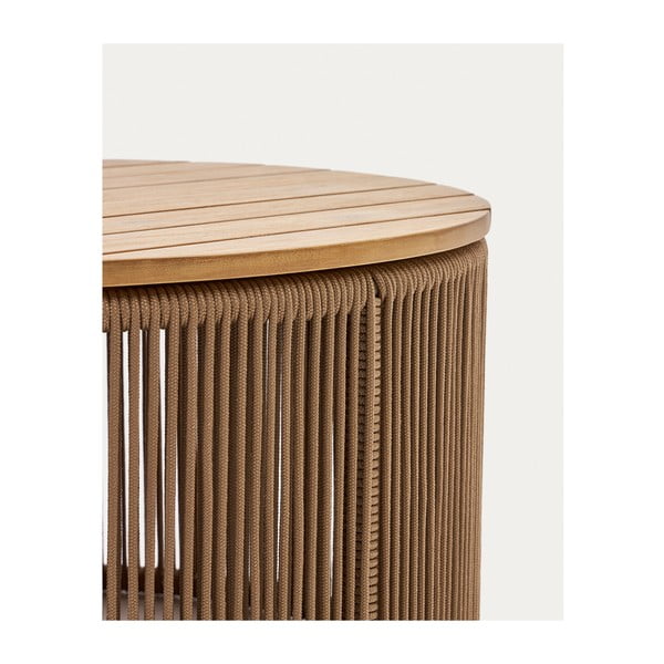 Ümmargune akaatsiaplaadiga aia küljelaud ø 70 cm Dandara - Kave Home-image-4