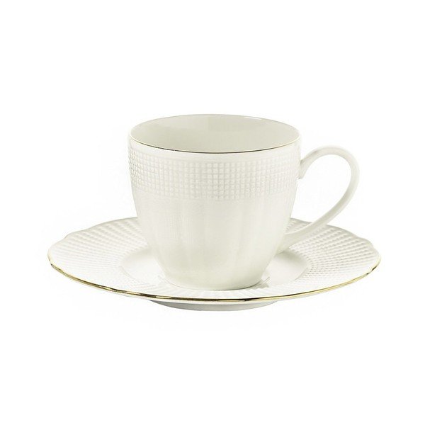 Komplekt 6 portselanist kohvitassi koos taldrikuga Kutahya Café, 200 ml - Kütahya Porselen