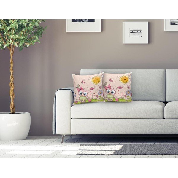Laste padjakate 43x43 cm Pink Owl - Mila Home-image-1