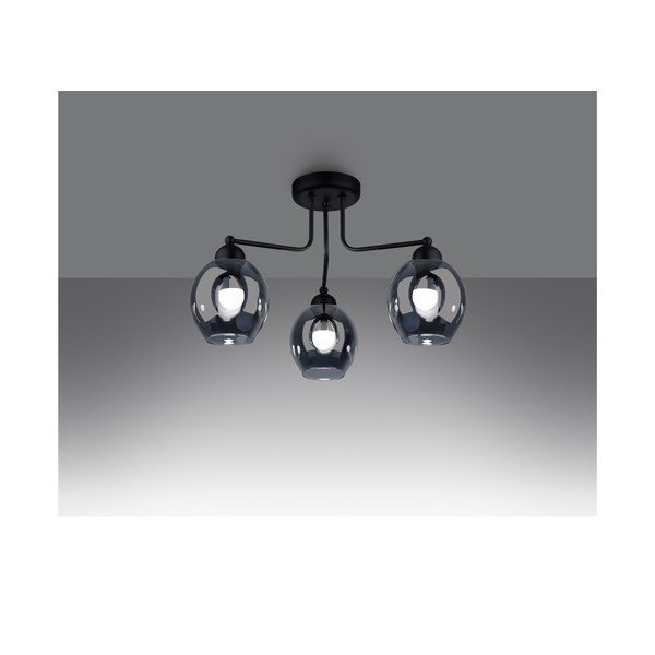 Must rippvalgusti klaasist varjuga Garten - Sollux-image-1