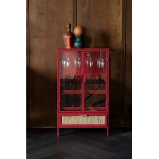 Punane metallist veiniriiul, pudelite arv 10, 65x103 cm Mori - Dutchbone