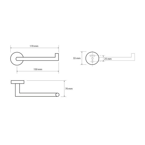 Mustast messingist tualettpaberi hoidja X-Round - Sapho-image-1