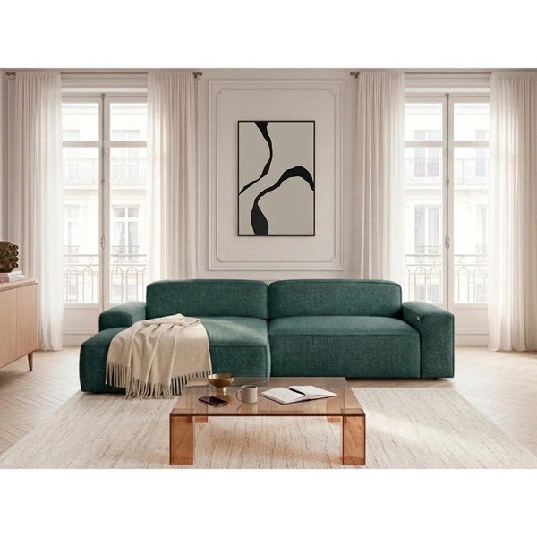 Roheline diivanvoodi/elektrilise istmepikendusega nurgadiivan (vasak nurk) Abel - Bobochic Paris-image-4