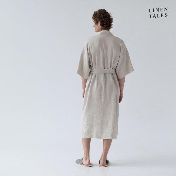 Beež linane hommikumantel suurus L/XL Summer - Linen Tales-image-4
