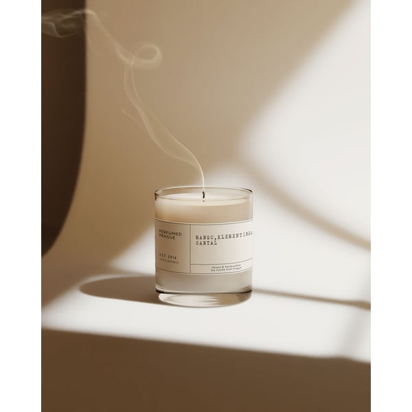 Lõhnastatud sojavahaküünal, põlemisaeg 40 h, #67 Mango, Klementiin, Sandlipuu – Perfumed Prague-image-2