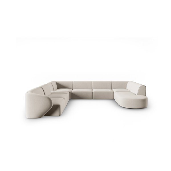 Beež sametist nurgadiivan (vasak nurk/"U"-kujuline) Paolo - Milo Casa