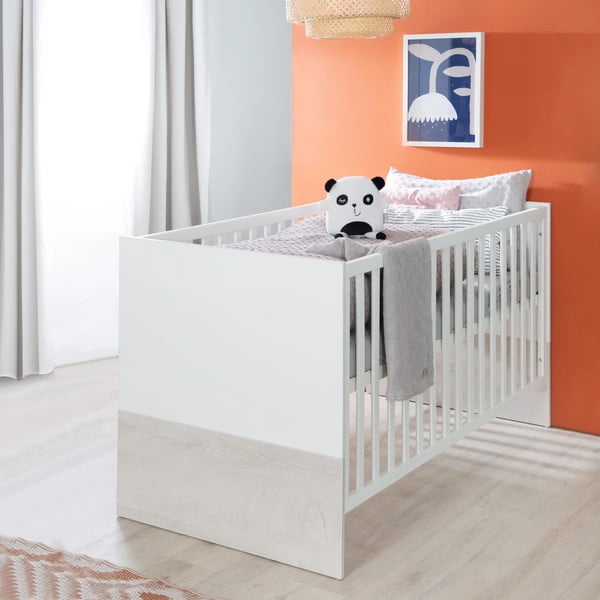 Valge-helehall võrevoodi 70x140 cm Julia - Roba-image-4