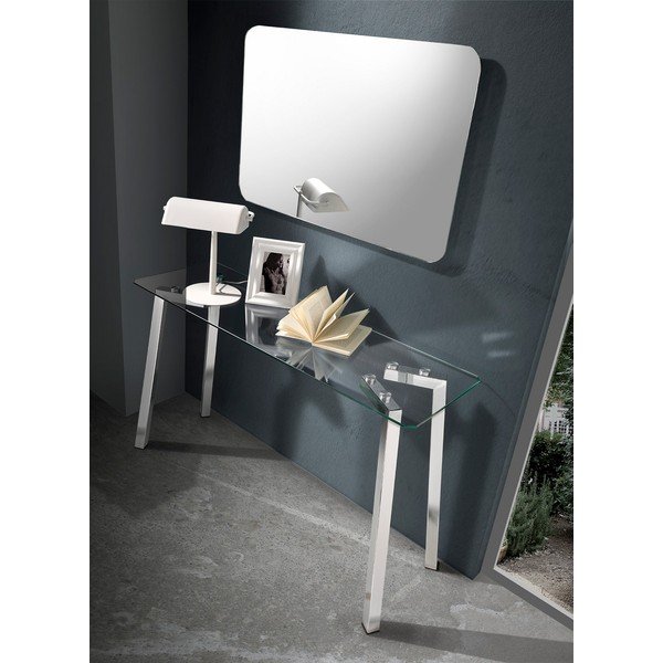 Hõbedase klaasplaadiga konsoollaud 40x125 cm Kirk - Tomasucci-image-4