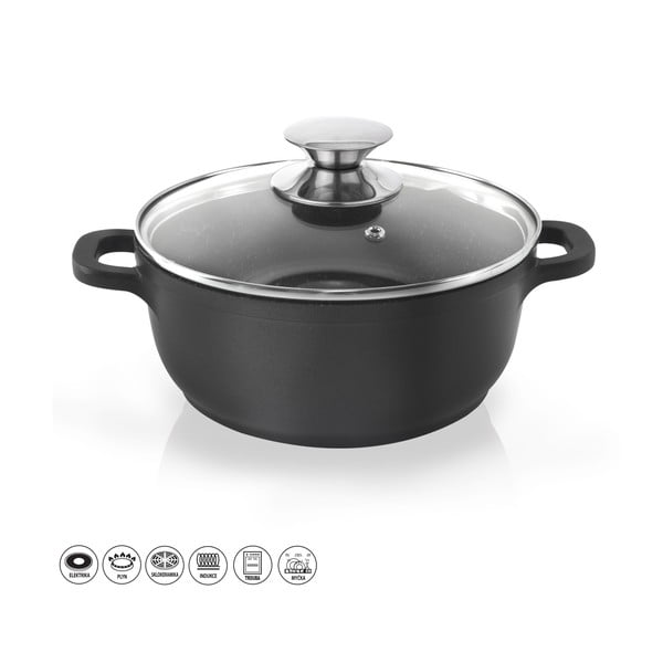 Pfluon Granit kleepumisvastane klaasist kaanega pott , ⌀ 24 cm Grande - Orion-image-3