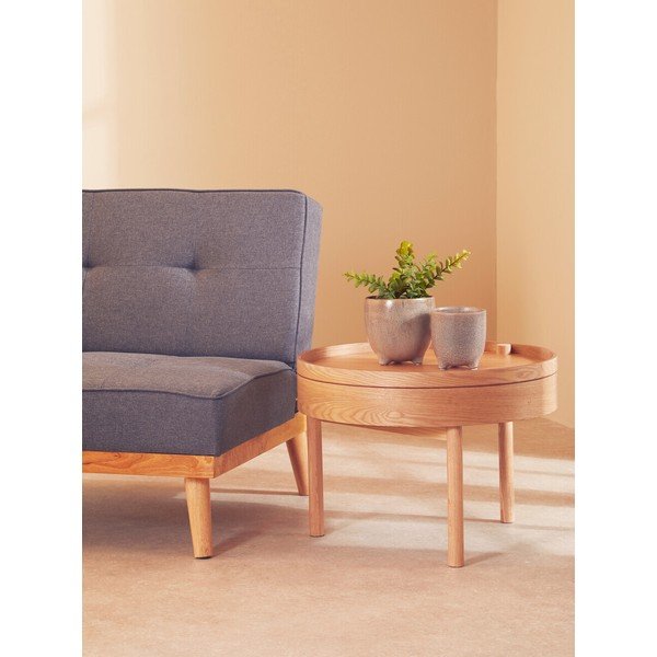 Ümmargune abilaud männipuust dekoratsiooniga ø 60 cm Viborg - Premier Housewares-image-4