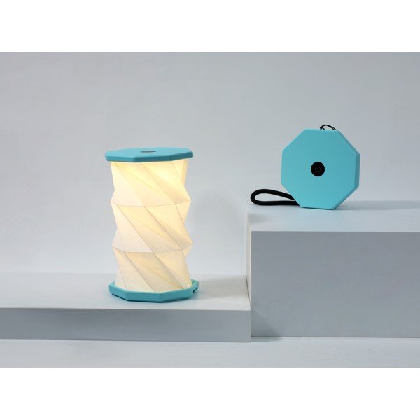 Valge/türkiissinine kaasaskantav USB-valgusti ø 8 cm Twist - Gingko-image-3