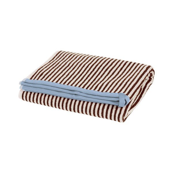 Pruun/kreemikas frotee puuvillane vannirätik 70x140 cm Gobo - noo.ma