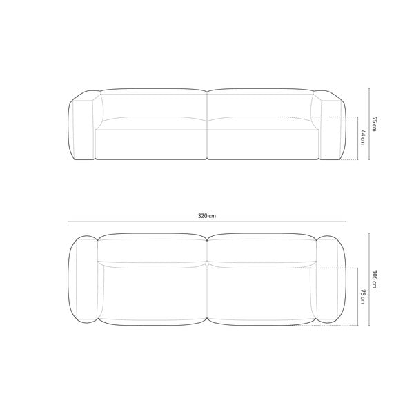 Beež-kreem bukleekangast mooduldiivan 320 cm Martina - Micadoni Home-image-4