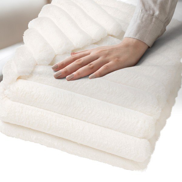 Kreemikas mikroplüüstekk 180x220 cm Boudoir - douceur d'intérieur-image-3
