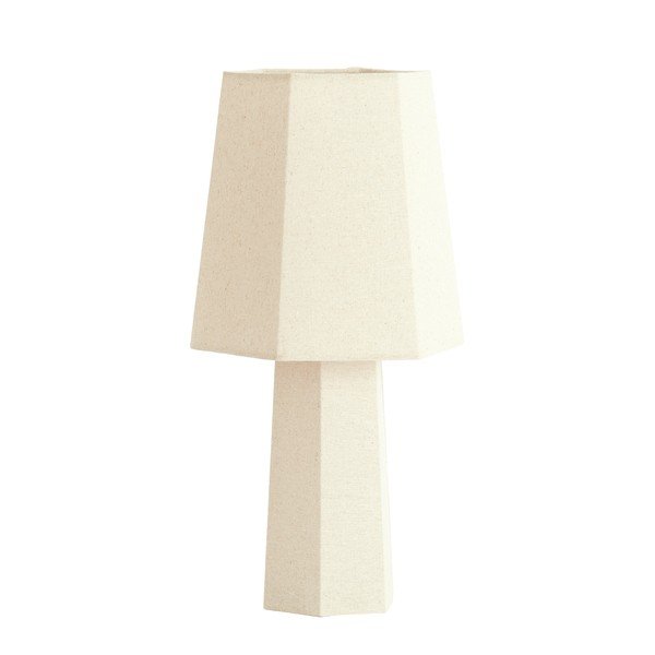 Kreemikas laualamp tekstiilist varjuga (kõrgus 50 cm) Musabo - Light & Living