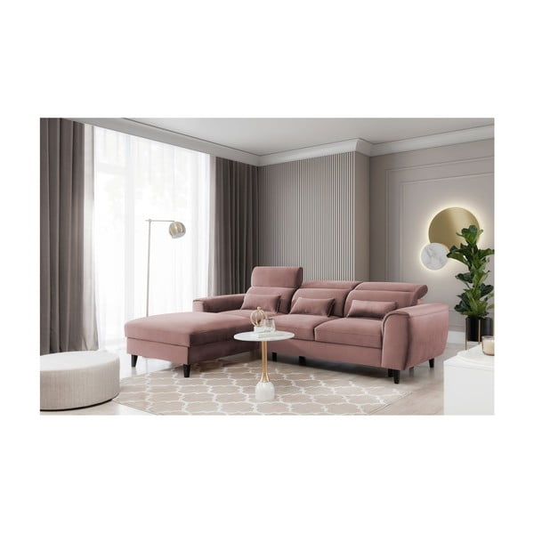 Roosa sametist lahtikäiv/sahtliga nurgadiivan (vasak nurk/lamamisosaga) Foble – ELTAP-image-3