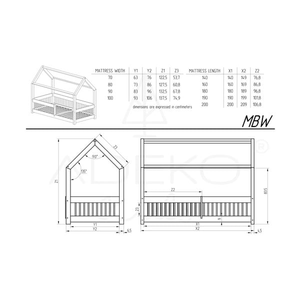 Männipuidust lastevoodi 120x200 cm Mila MBW - Adeko-image-3
