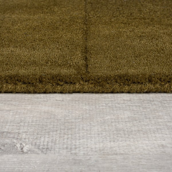 Khakivärvi käsitsi kootud villane vaip 200x290 cm Checkerboard - Flair Rugs-image-4