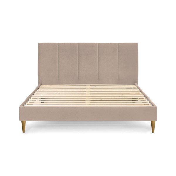 Beeži värvi kaheinimesevoodi koos riiuliga 180x200 cm Vivara - Bobochic Paris-image-2