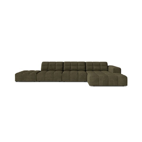 Khaki värvi šenill-nurgadiivan (parem nurk/diivanvoodiga) Chicago - Cosmopolitan Design