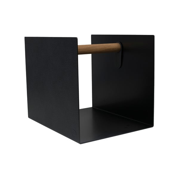 Must/antratsiitne metall/öko-nahast dekoratiivne hoiukast 32x38x31 cm Hippo - LIND DNA