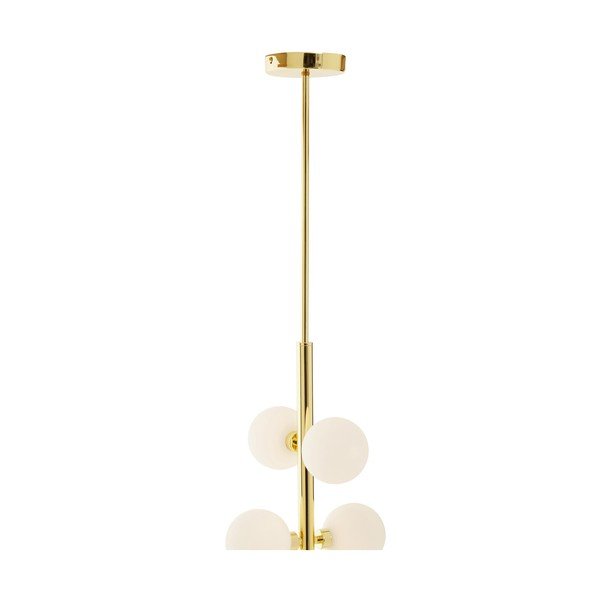 Valge/kuldse värvi metallist ripplamp klaasist varjuga, ø 27 cm Trieste - Premier Housewares-image-3