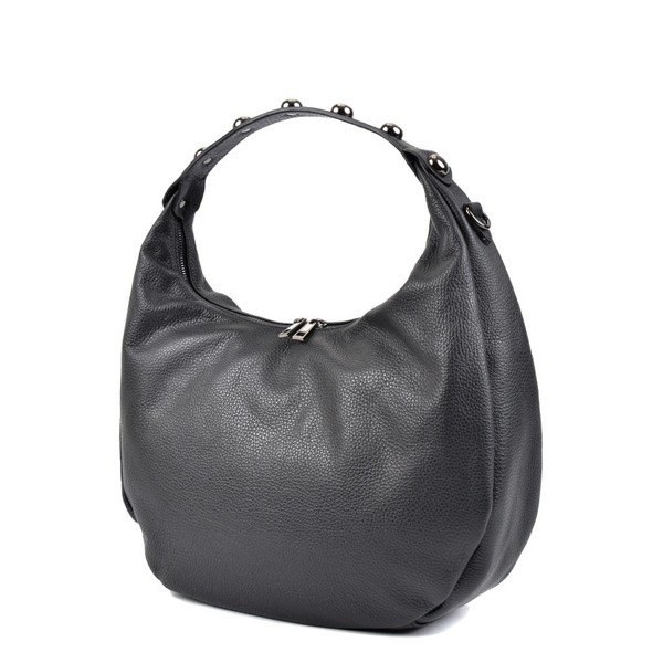Černá kožená kabelka Roberta M Hobo-image-1