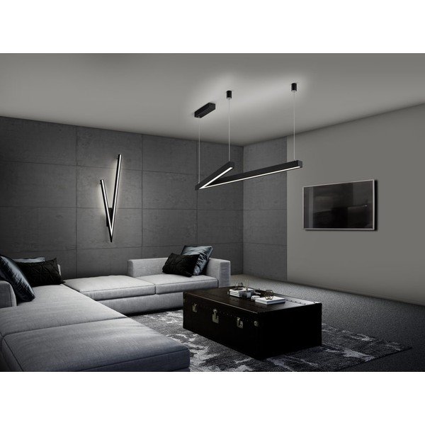 Must LED laevalgusti hääljuhtimise/mobiilirakenduse juhtimisega metallist varjuga 35x127,5 cm Cicanto - CINQUE-image-1