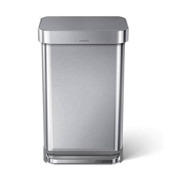 Pealeastuv terasest prügikast hõbedases värvitoonis 45 l - simplehuman-image-2