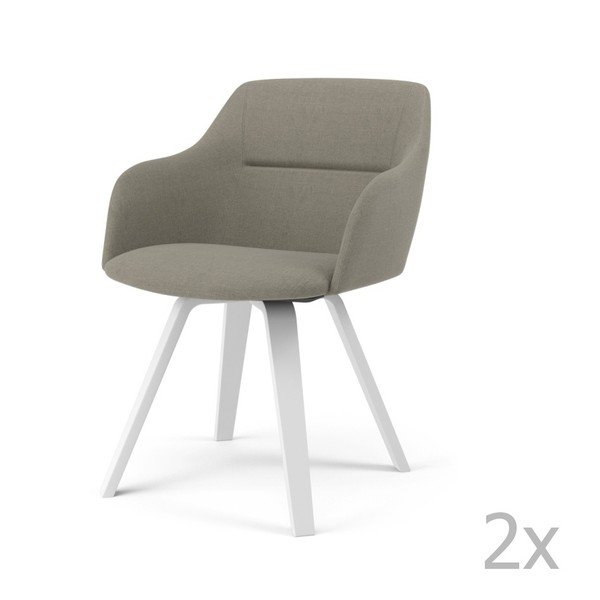 Sada 2 světle šedých jídelních židlí Tenzo Sofia-image-3