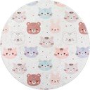 Elevandiluu värvi pestav laste vaip ø120 cm Cute Animals - Vitaus