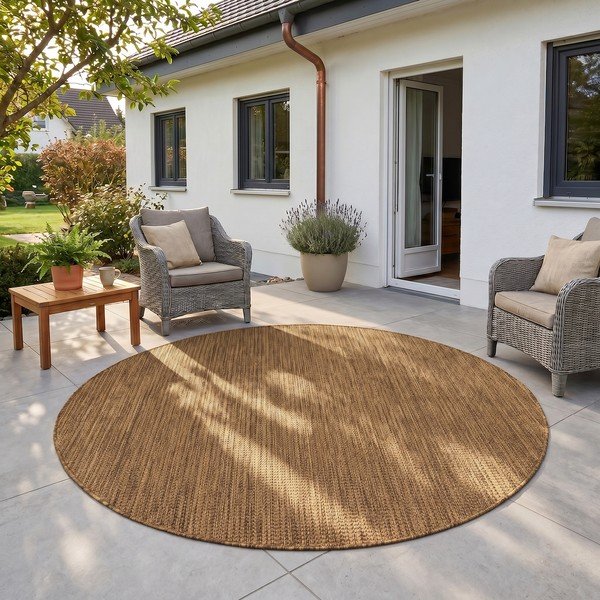Pruun ümmargune sise- ja õuevaip ø 120 cm Mira 1450 - Ayyildiz Carpets-image-1