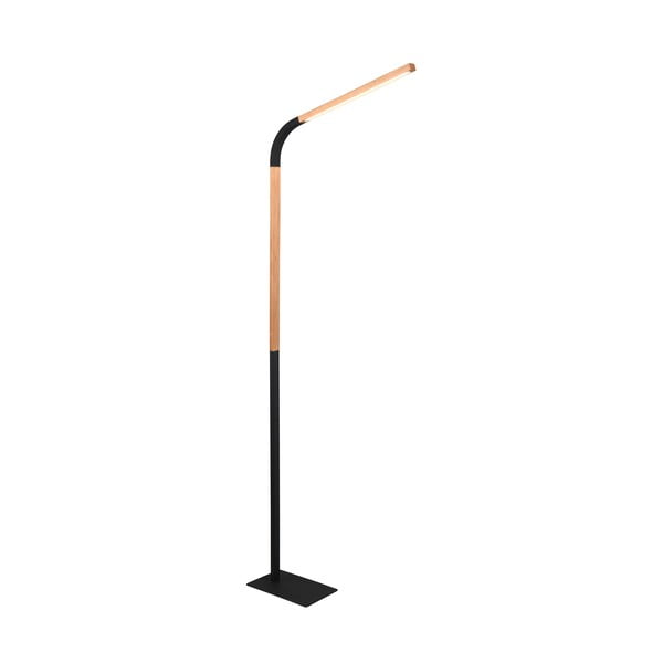 Must-puiduvärvi LED-põrandavalgusti puidust varjuga  (kõrgus 169,5 cm). Norris - Trio-image-3