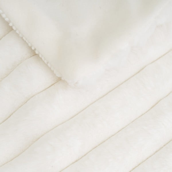 Valge mikroplüüsist tekk 130x160 cm Fur Velvet - Casa Selección-image-1