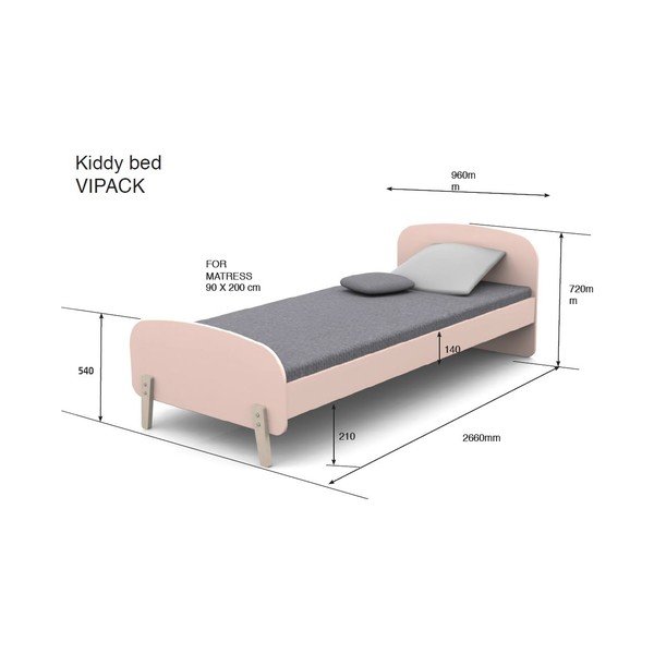 Valge lastevoodi , 90 x 200 cm Kiddy - Vipack-image-4