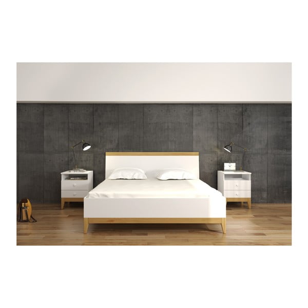 Dvoulůžková postel z masivního borovicového dřeva SKANDICA Livia BC, 140 x 200 cm-image-4