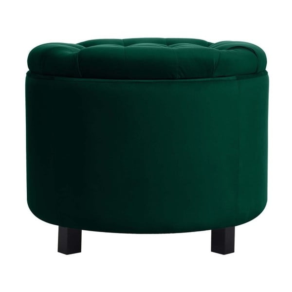 Tmavě zelený puf s úložným prostorem JohnsonStyle Estrid French Velvet, ⌀ 52 cm-image-1