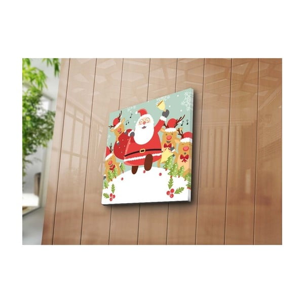 Dekorativní obraz Running Santa, 45 x 45 cm