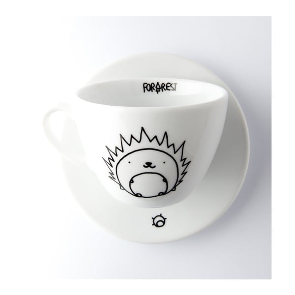 Hrneček na kávu s podšálkem FOR.REST Design Hedgehog, 200 ml