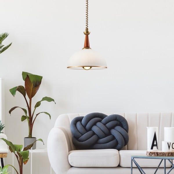 Pruun-kuldne rippvalgusti klaasist varjuga ø 30 cm Ciara - LAMKUR-image-1