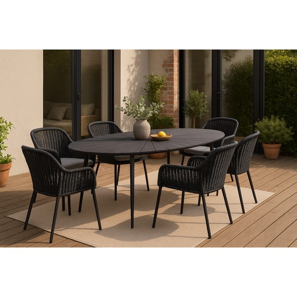 Must aialaud kunstpuidust lauaplaadiga , 190 x 115 cm Marienlist - Bonami Selection-image-1