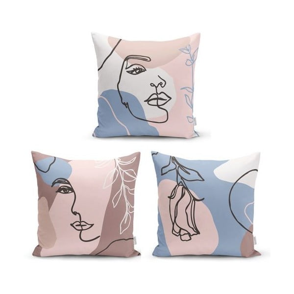3 dekoratiivse padjakoti komplekt Minimalistlik naine, 45 x 45 cm - Minimalist Cushion Covers