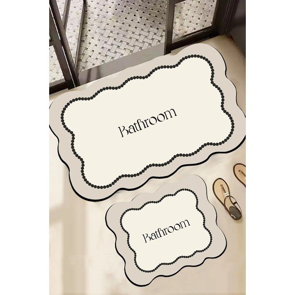 Kreemikad vannitoamatid komplektis 2 tükki 60x100 cm Bounde - Foutastic-image-1