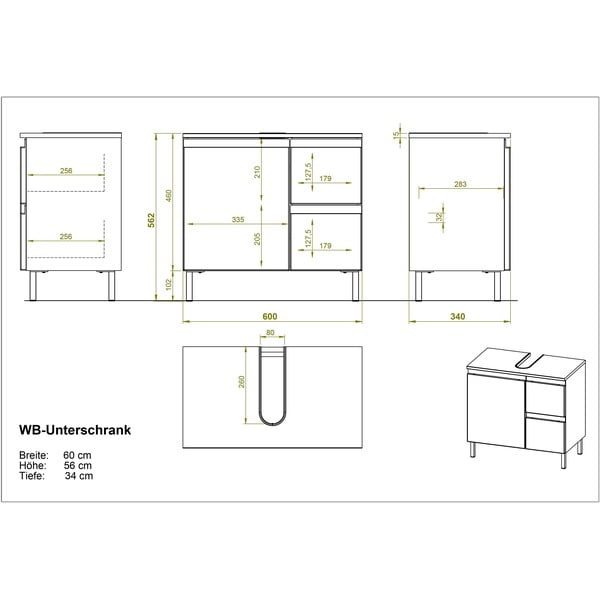 Valge kapi all tamme värvi 60x56 cm Torrance - Germania-image-4
